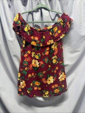 Ambiance Burgundy Floral Off-Shoulder Camisole